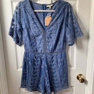 Blue lace romper - NWT!